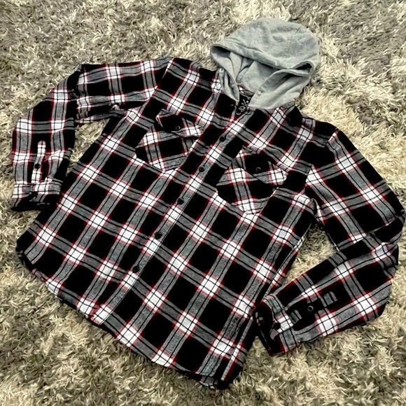 North West Mfg Hooded Long sleeve button up - Picture 1 of 9